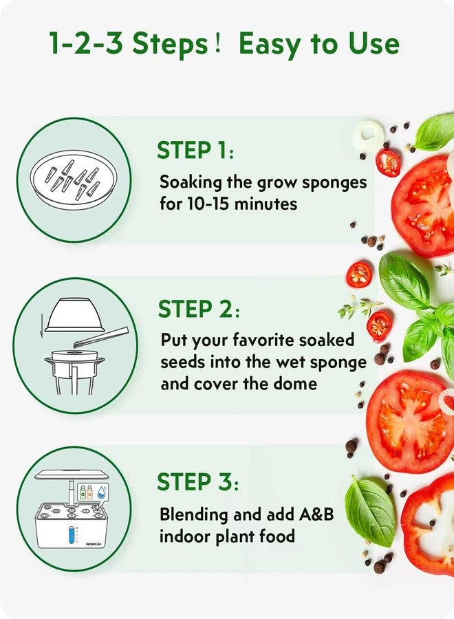GARDENCUBE مجموعة كبسولات الزراعة المائية من جاردن كيوب، 166 قطعة: متوافقة مع مجموعات زراعة الأعشاب من أيروغاردن - تتضمن إسفنجات الزراعة، وسلال الزراعة، وأغطية الزراعة، وملصقات، ومغذيات نباتية A وB - مستلزمات الزراعة المائية لمعظم العلامات التجارية - Image 4