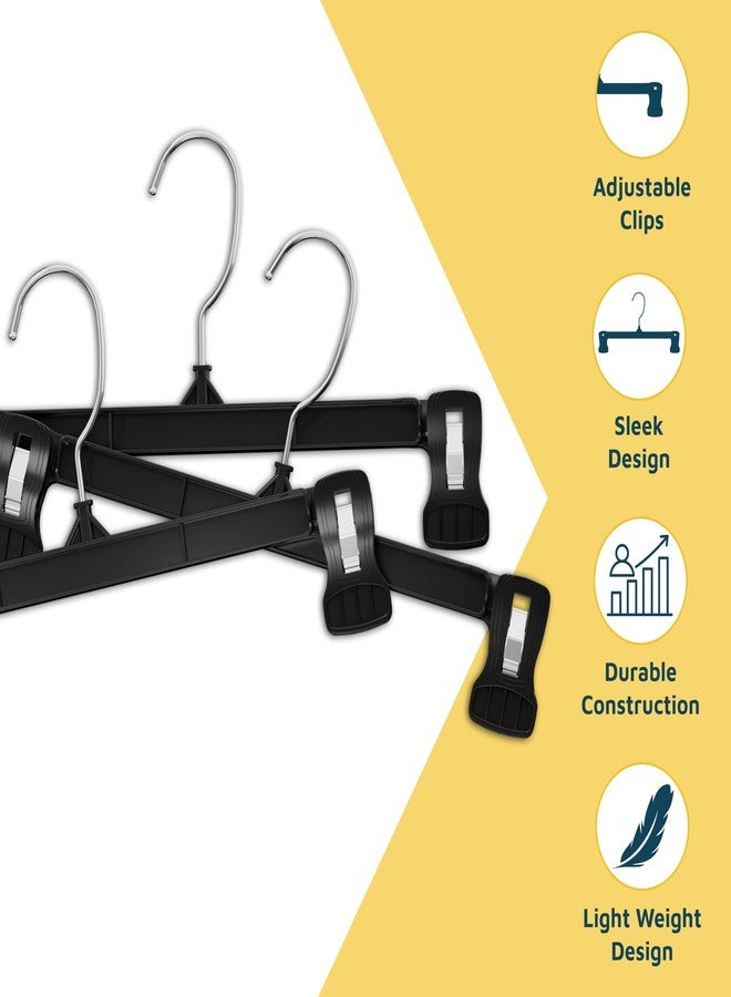 لايف ماستر مجموعة علاقات ملابس لايف ماستر مع مشابك، 25 قطعة، علاقات ملابس متينة بطول 12 بوصة مزودة بمشابك مانعة للانزلاق وخطاف دوار 360 درجة، منظم خزانة موفر للمساحة للسراويل والتنانير والشورتات، رمادي - Image 3