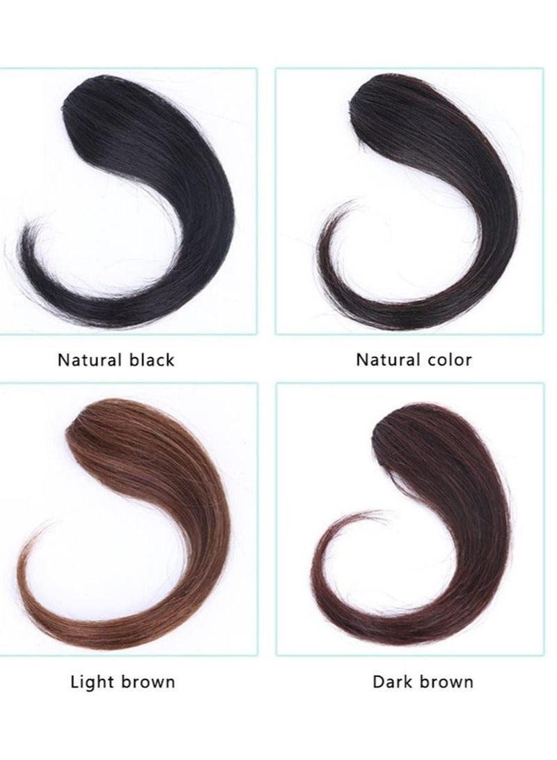 إستيل مقطع غير مرئي من الانفجارات الطويلة المستقيمة المصنوعة يدويًا في الانفجارات الجانبية شعر بشري بمظهر طبيعي وتمديد قطعة شعر بني داكن - Image 2