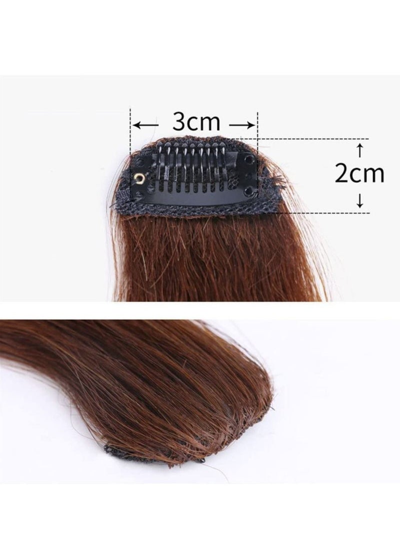 إستيل مقطع غير مرئي من الانفجارات الطويلة المستقيمة المصنوعة يدويًا في الانفجارات الجانبية شعر بشري بمظهر طبيعي وتمديد قطعة شعر بني داكن - Image 3