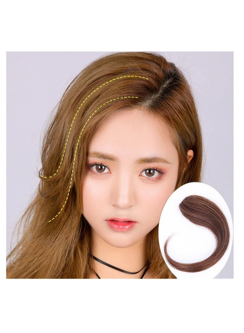 إستيل مقطع غير مرئي من الانفجارات الطويلة المستقيمة المصنوعة يدويًا في الانفجارات الجانبية شعر بشري بمظهر طبيعي وتمديد قطعة شعر بني داكن - Image 4