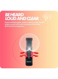 VXR10-PRO External Video Microphone for Camera with Rycote Lyre Shock Mount - Battery-Free ,Compact Shotgun Mic Compatible with DSLR Cameras and iPhone, Android Smartphones
