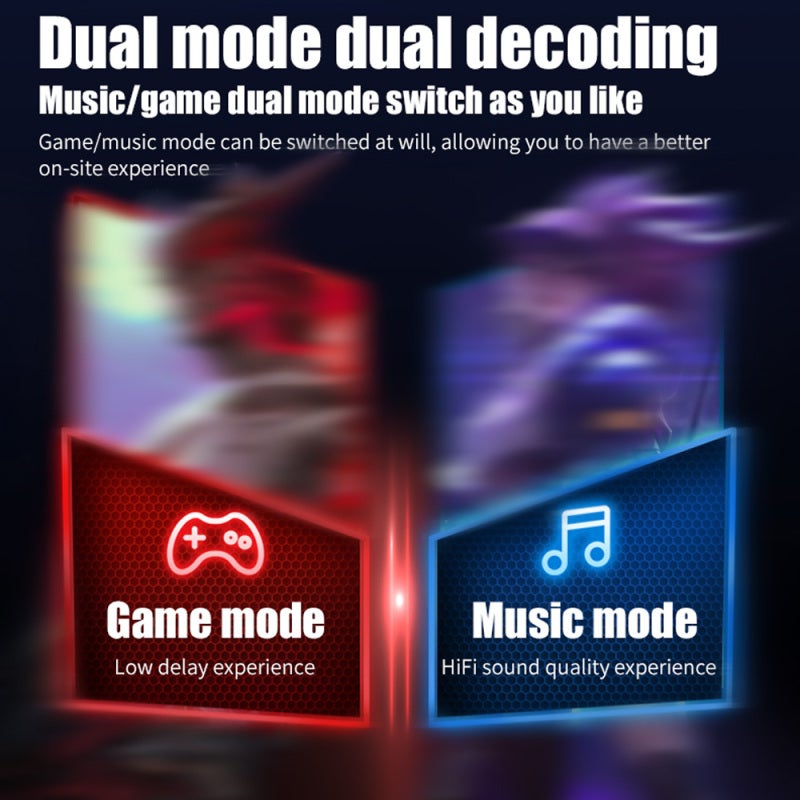 True Wireless Stereo Earphones: Black, Dual Game/Music Modes With 65ms Low Latency - Dual AAC SBC Decoding, Compact Mirror Charging Case, Long Battery Life Gaming Headphones for Mobile Gamers, Music L - Image 2