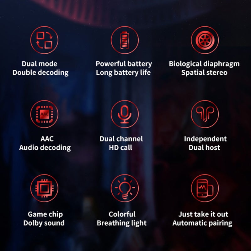 True Wireless Stereo Earphones: Black, Dual Game/Music Modes With 65ms Low Latency - Dual AAC SBC Decoding, Compact Mirror Charging Case, Long Battery Life Gaming Headphones for Mobile Gamers, Music L - Image 3