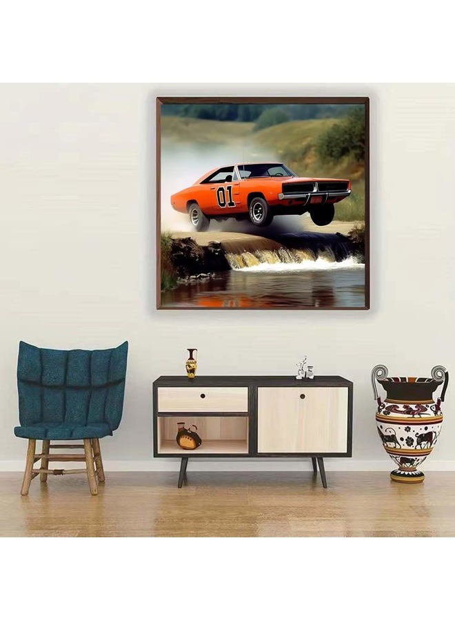 KTHOFCY 5D DIY Car Diamond Painting Kits for Adults,Vintage Racing Car Full Drill Embroidery Cross Stitch Crystal Rhinestone Paintings Pictures Arts Wall Decor Painting Dots Kits 11.8X11.8 inch - Image 2