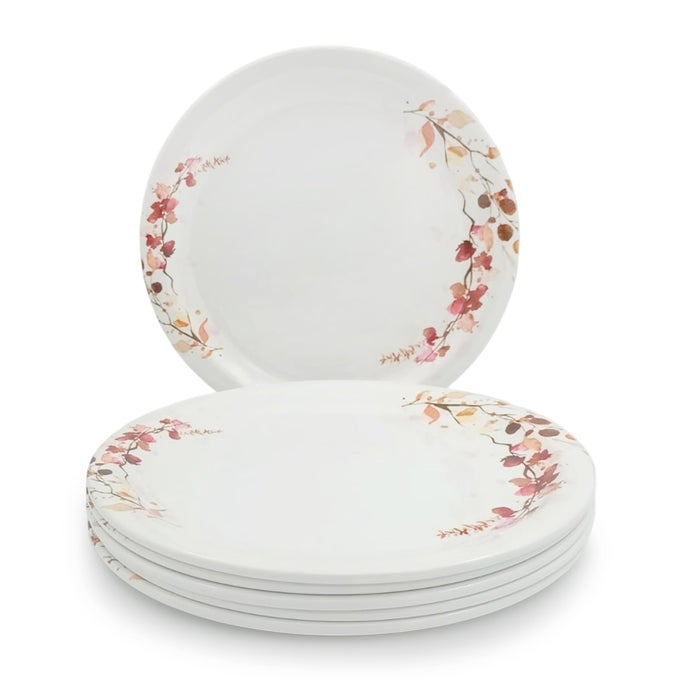 | PURE MELAMINE | DINNER PLATE SET  FLEURISH 11 (6 NOS.) | STAIN FREE, GLAZED FINISH