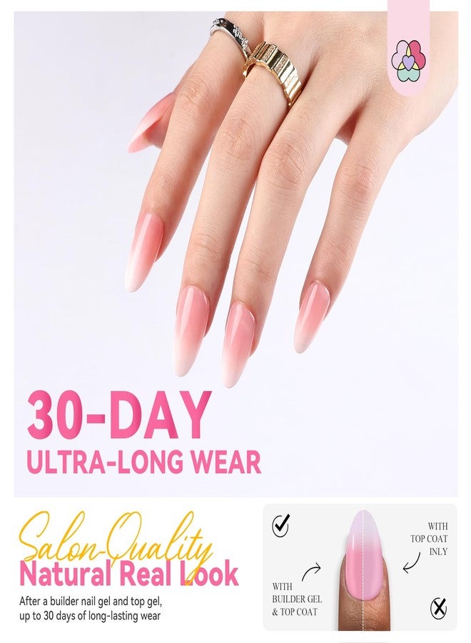 SAVILAND Almond Nail Tips 30 Days Wear: 96 Pcs 16 Sizes French Tip Nails Pink White Ombre Full Cover False Nail Tips Strong Nail Glue For Nail Tips Nail Primer Builder Nail Gel LED Lamp Manicure Kit - Image 3