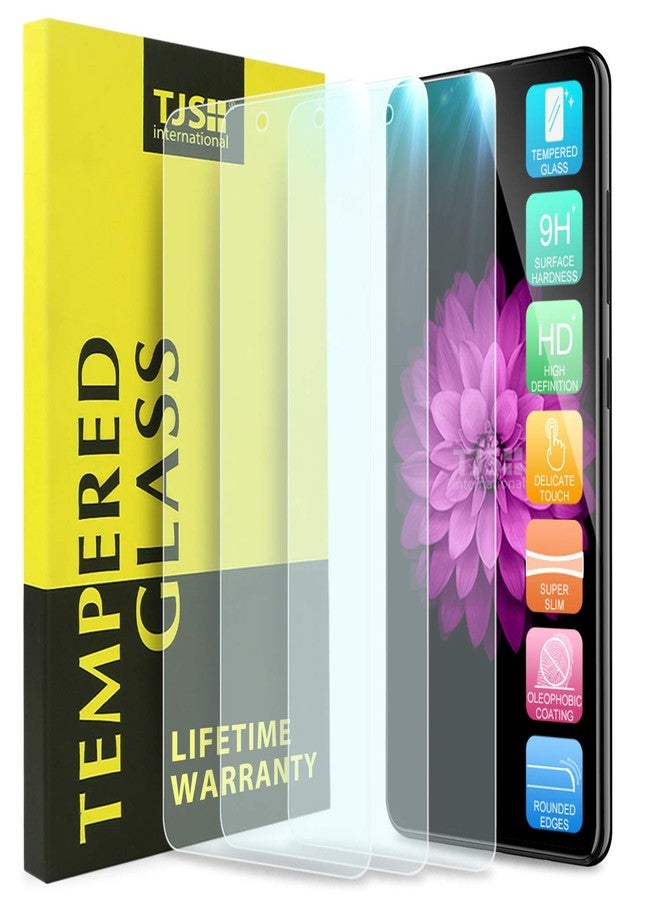 TJ's TJS [3-Pack] Screen Protector Compatible with LG K51/LG Q51/LG Reflect [Screen Coverage][Tempered Glass] Case Friendly Screen Protector Anti-Fingerprint, Bubble Free (Clear) - Image 1