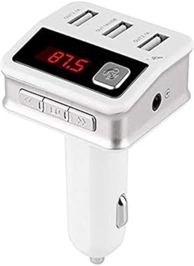 Generic BC 12 Bluetooth 4.1 Car Kit Charger FM Transmitter MP3 Player App Control- White 