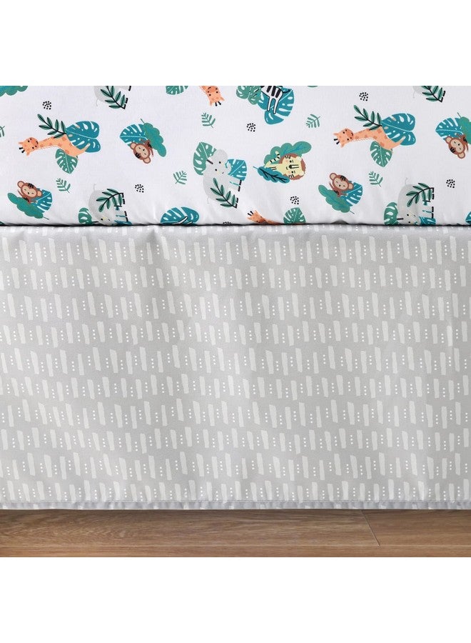 The Peanut Shell The Peanutshell 3 Piece Baby Crib Bedding Set for Boys & Girls - Newborn, Infant & Toddler Nursery Bed Set Decor with Fitted Crib Sheet, Dust Ruffle Comforter - Safari Adventures - Image 4