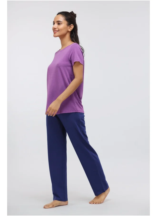 NeceSera Functional Blue Straight Supima Lounge Set