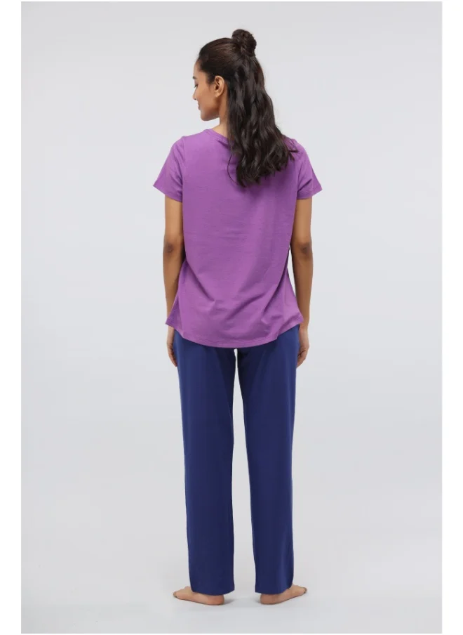 NeceSera Functional Blue Straight Supima Lounge Set