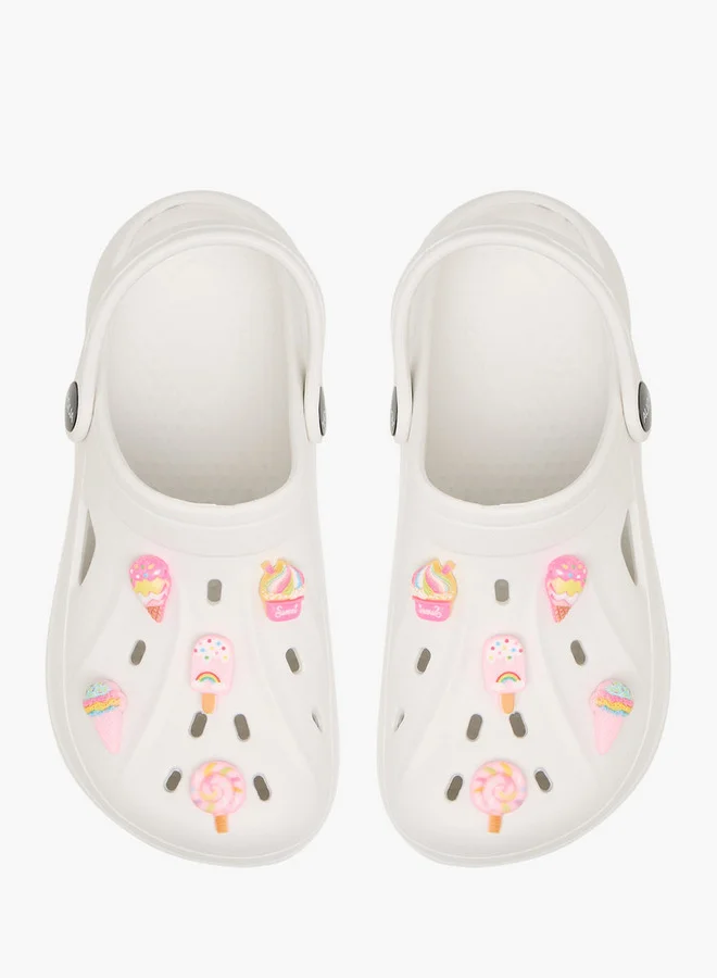 أكوا Girls Jibbitz Accent Clogs with Backstrap