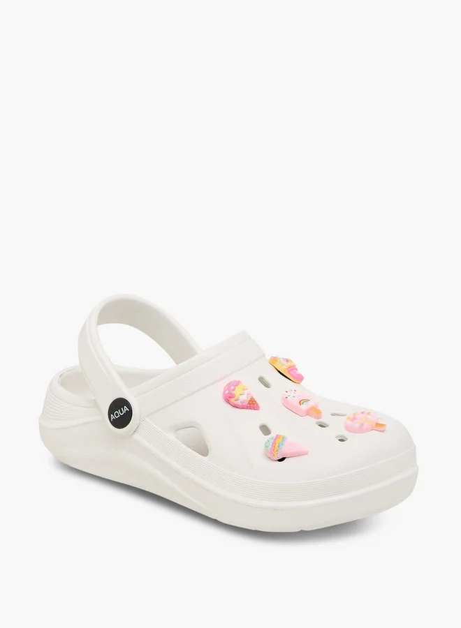 أكوا Girls Jibbitz Accent Clogs with Backstrap