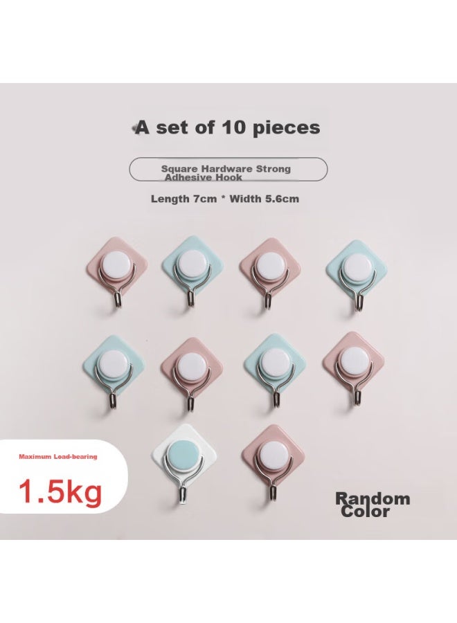 Camellia Hook, Bathroom Door Adhesive Hook, Clothes Towel Hook, Strong Adhesive Coat Hanger Hook, 10-pack