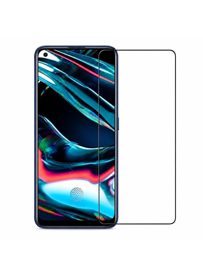 Deer Al-Ghazala Anti-Static ESD Tempered Glass Screen Protector Compatible with Realme 7 - Full Glue Black Frame - Image 1