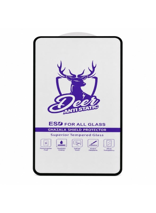 Deer Al-Ghazala Anti-Static ESD Tempered Glass Screen Protector Compatible with Realme 7 - Full Glue Black Frame - Image 2