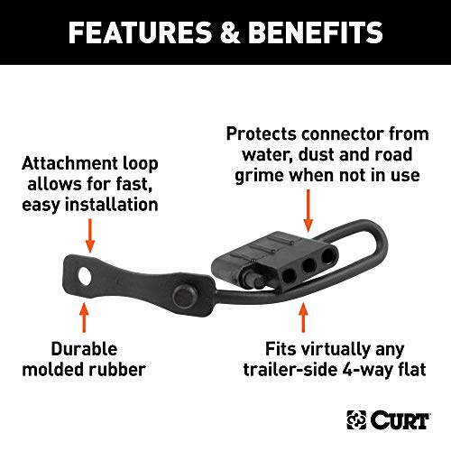 CURT 58750 Trailer-Side 4-Pin Flat Trailer Wiring Harness Connector Dust Cover - Image 3