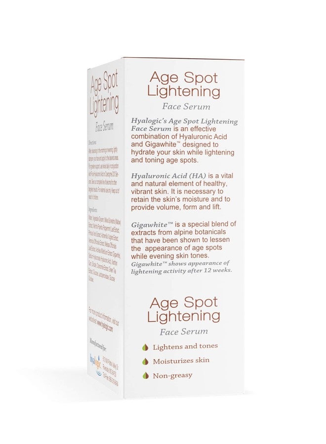 Hyalogic Age Spot Face Serum - Dark Spot Corrector Enriched w/Hyaluronic Acid & Gigawhite - Episilk Brightening Serum to Lighten & Tone Age Spots & Wrinkles & Fine Lines 1 Fl. oz. - Hyalogic Brand - Image 3