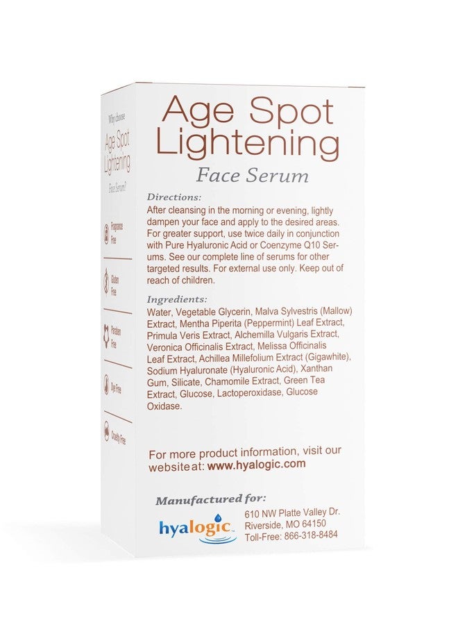 Hyalogic Age Spot Face Serum - Dark Spot Corrector Enriched w/Hyaluronic Acid & Gigawhite - Episilk Brightening Serum to Lighten & Tone Age Spots & Wrinkles & Fine Lines 1 Fl. oz. - Hyalogic Brand - Image 2