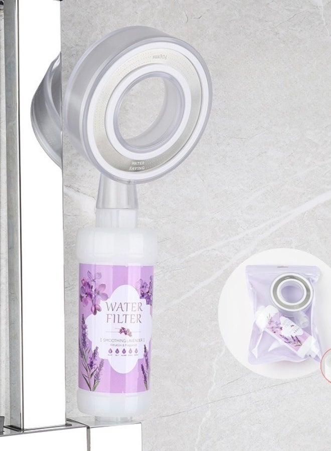 LUNA Home 2pc Set Fragrance Shower Head Filter with Free shower head, Lavender. - Image 1
