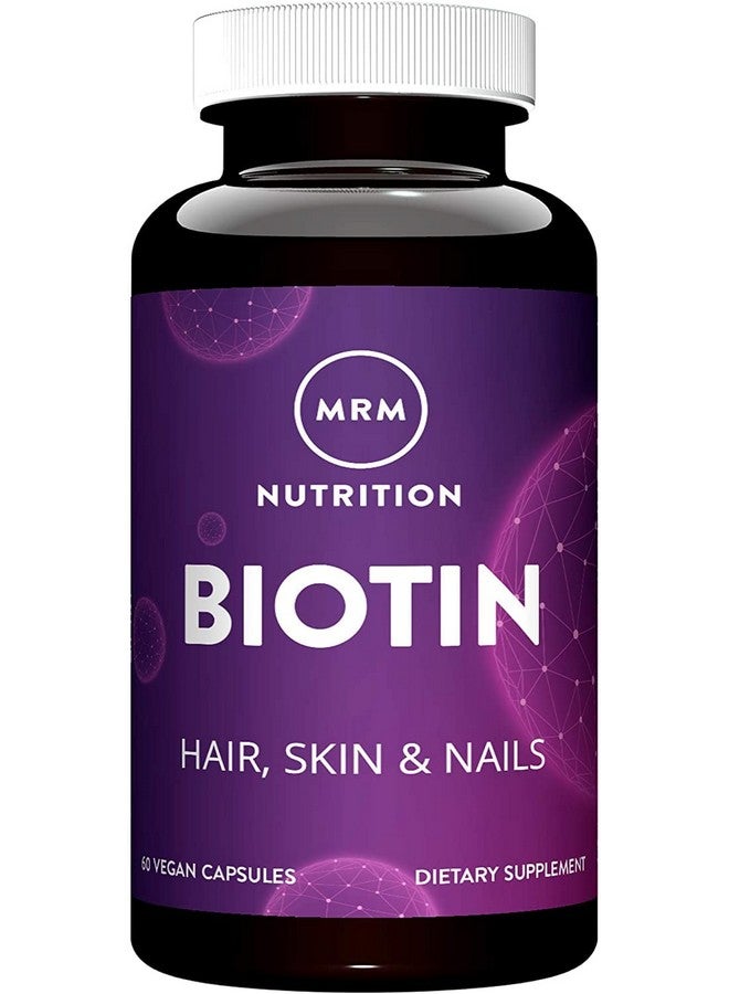 MRM Nutrition Biotin ; Hair + Skin + Nails ; Cellular Energy ; Vegan + Glutenfree ; Nongmo Project Verified ; 60 Servings - Image 1