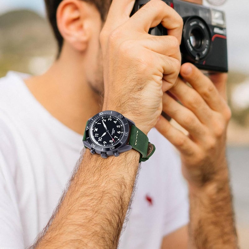 ووتشي حزام ساعة كلاسيكي من ، جلد من الطبقة العليا، خيط شمع فرنسي، إطلاق سريع، إبزيم من الفولاذ المقاوم للصدأ، أحزمة بديلة للرجال، عرض الحزام 17 مم 18 مم 19 مم 20 مم 21 مم 22 مم 24 مم - Image 5