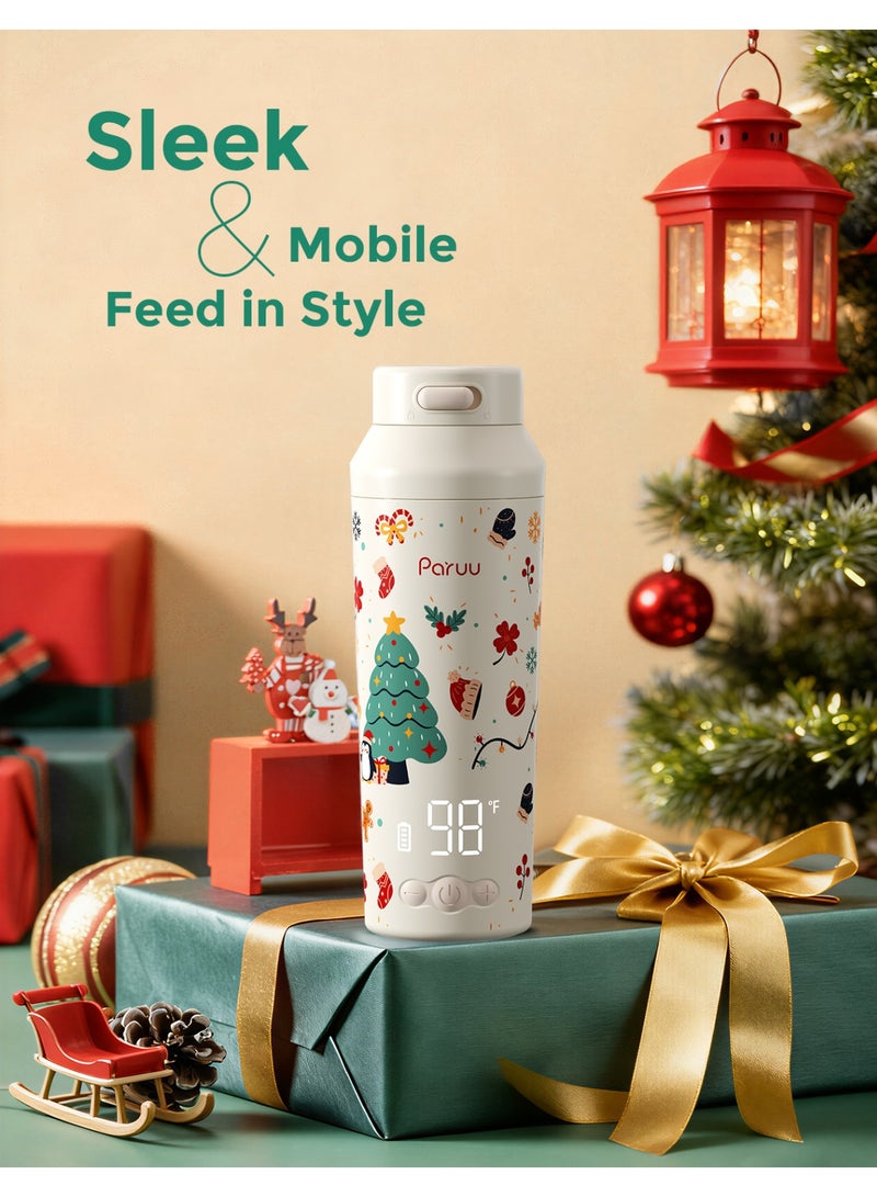 Paruu سخان زجاجة محمول للسفر، فوهة واسعة سهلة التنظيف، سخان حليب محمول مع تسخين سريع لتغذية الليل، 7 إعدادات حرارة، سعة كبيرة 12 أونصة - Image 2