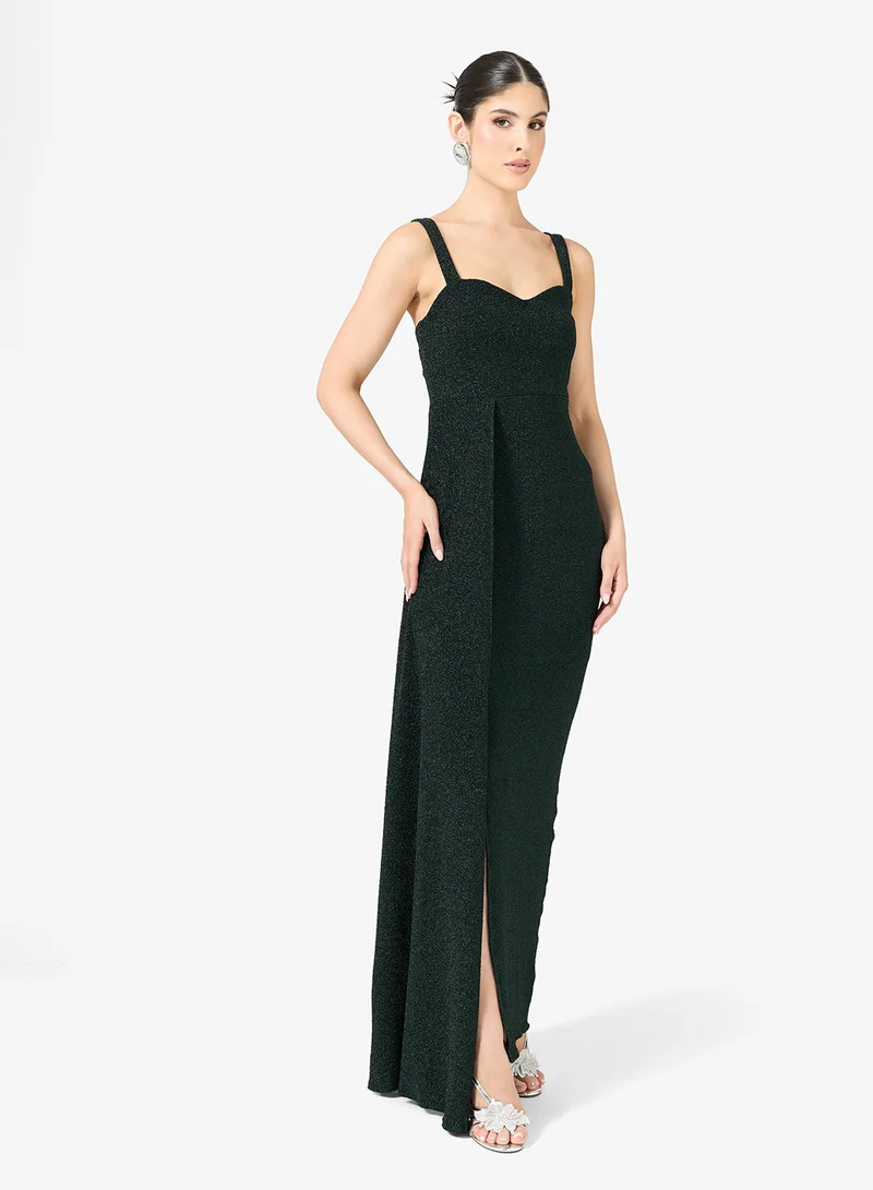 Sweetheart Neck Dress With Trail