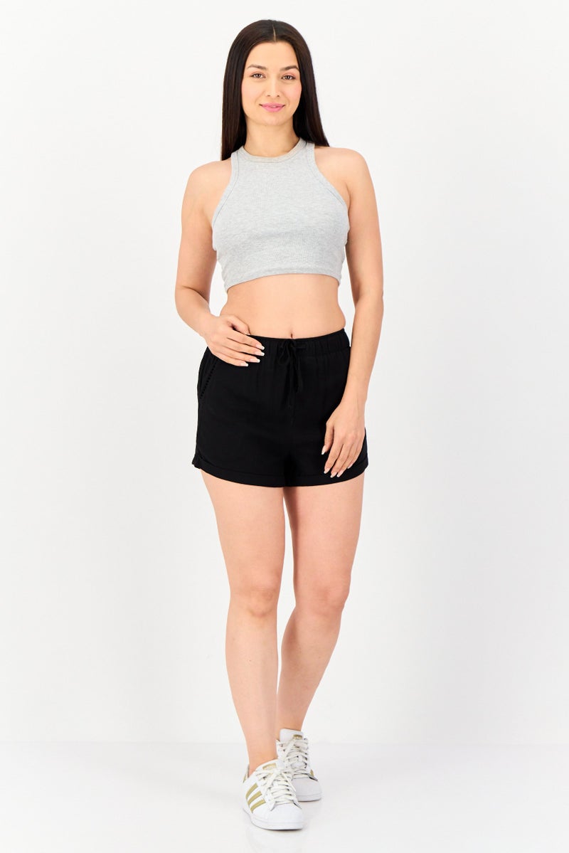 Hurley شورتات رياضية نسائية مناسبة بسحاب خارجي، أسود - Image 4