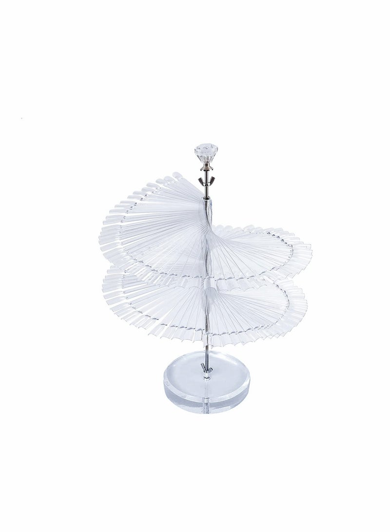 Clear Nail Art Color Chart Display Stand with 120 Pcs False Nail Practice Tips Sticks, Spiral Shelf for Salon Polish Gel Showcase, Ideal Nail Practice Tool. - Image 1