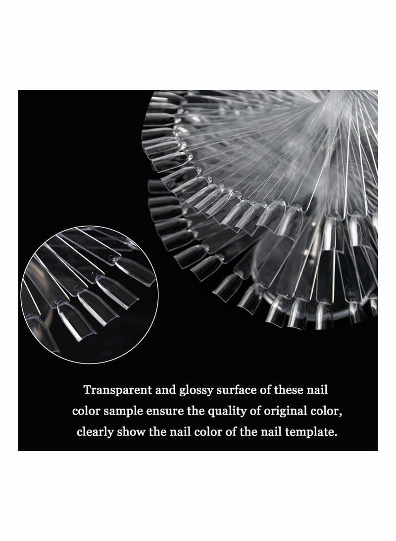 Clear Nail Art Color Chart Display Stand with 120 Pcs False Nail Practice Tips Sticks, Spiral Shelf for Salon Polish Gel Showcase, Ideal Nail Practice Tool. - Image 5