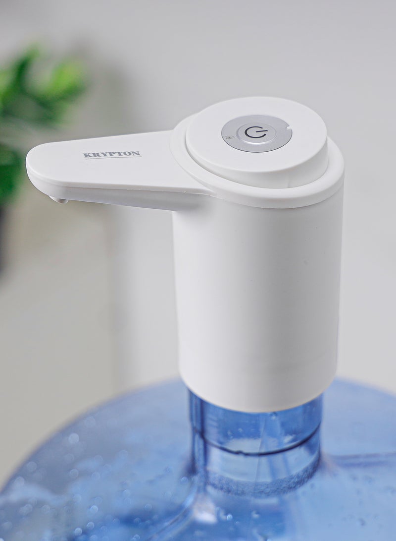 KRYPTON Rechargeable Water Pump- Simple Installation, for Gallon, Bottles/ Dispenser, can be Used at Home and Office/ Portable and Light-Weight with Easy One Button Mechanism and USB Charging KNWP5474 White - Image 4