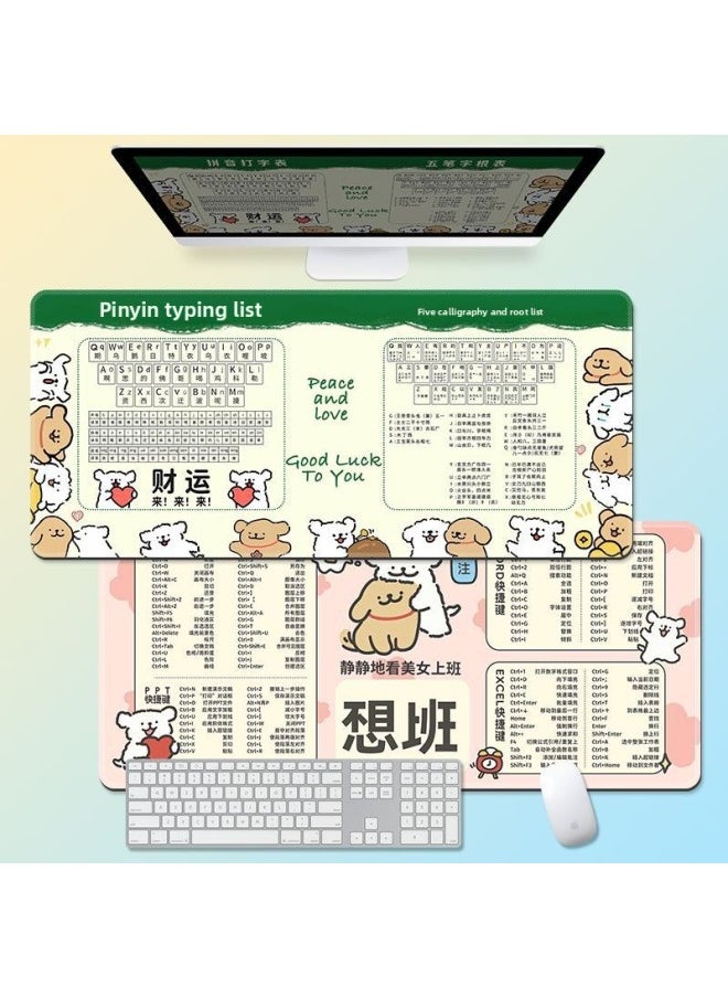 Home Office Desktop Extension Pad Laptop Keyboard Hand Pad Small Fresh Mouse Pad Shortcut Key Complete Book-Color:400x900mm3mm-Pattern:Yx-1071【everything Goes Smoothly And Everything You Encounter Is Sweet】