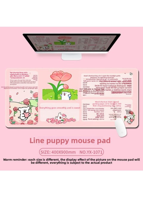 Home Office Desktop Extension Pad Laptop Keyboard Hand Pad Small Fresh Mouse Pad Shortcut Key Complete Book-Color:400x900mm3mm-Pattern:Yx-1071【everything Goes Smoothly And Everything You Encounter Is Sweet】