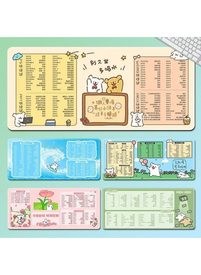 Home Office Desktop Extension Pad Laptop Keyboard Hand Pad Small Fresh Mouse Pad Shortcut Key Complete Book-Color:400x900mm3mm-Pattern:Yx-1071【everything Goes Smoothly And Everything You Encounter Is Sweet】
