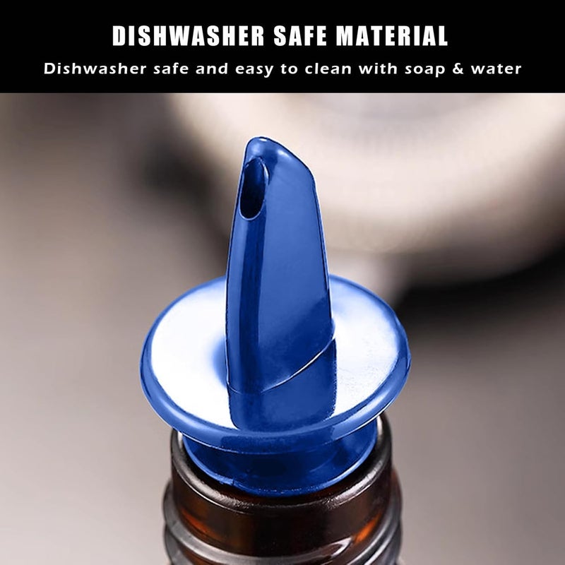 WAFJAMF 4 Pack Plastic Liquor Free Flow Pourers, Liquor Bottle Pourers for Alcohol, Syrup, Olive Oil, Mixed Drinks, Vinegar (Blue-4 Pack) - Image 5