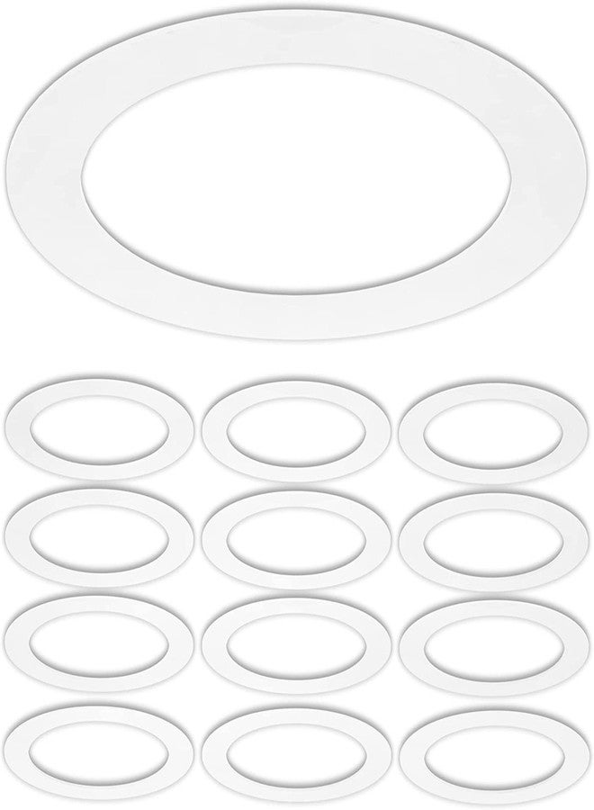 Lighting Labs LightingLabs 10 Inch Gloss White Goof Ring Cover for Recessed Lighting Trim - 12-Pack, Includes Easy Mounting Tape, Fix Ceiling Holes for Clean Lighting Installations - Image 1