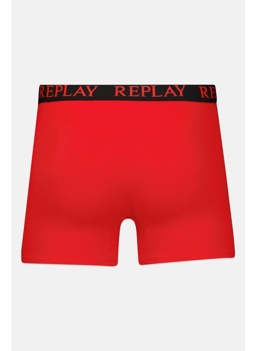 Replay Men 2 Pack Brand Logo Trunks, Black/Red  - Image 4