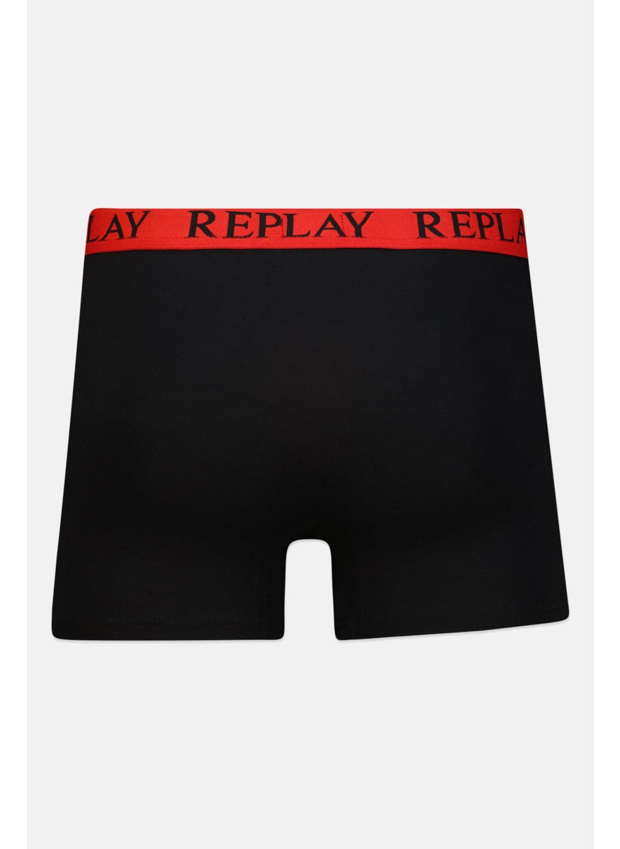 Replay Men 2 Pack Brand Logo Trunks, Black/Red  - Image 5