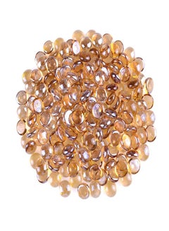 KINGOU Flat Glass Gems/Beads/Stones for Vase Filler, Table Scatter, Games (Light Brown, Mini)