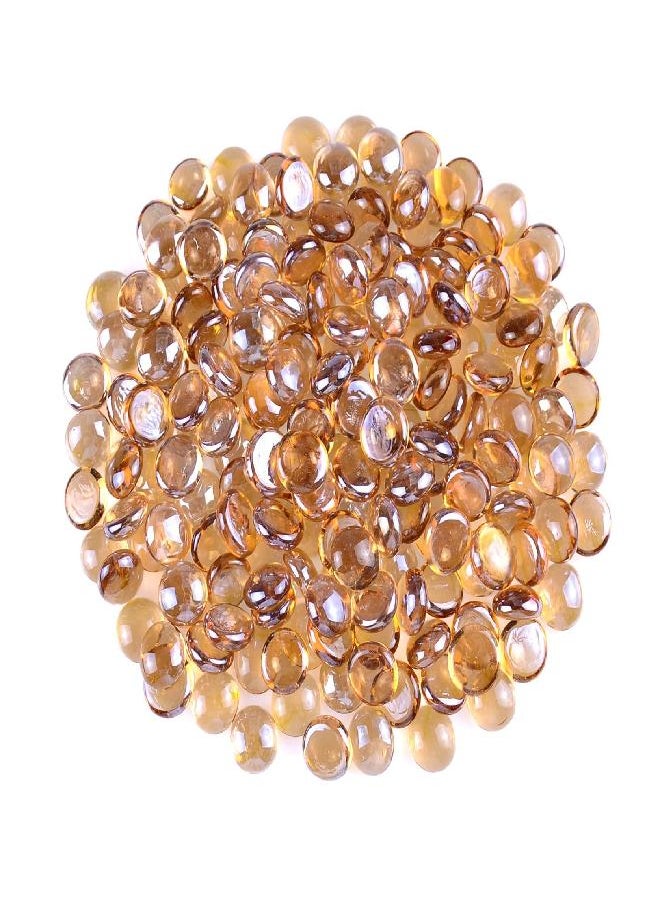 KINGOU - KINGOU Flat Glass Gems/Beads/Stones for Vase Filler, Table Scatter, Games (Light Brown, Mini) - Image 1