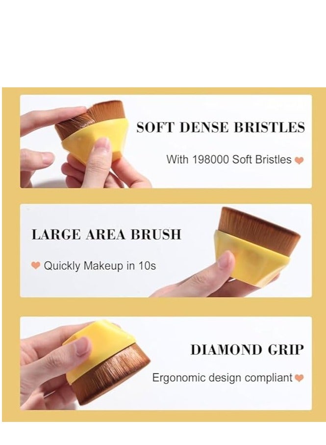 KIKI Foundation Brush with 3 Makeup Sponges – 4-in-1 Makeup Application Set for Liquid, Cream & Powder – Includes Magic Foundation Brush, Handled Sponge Tool & Travel Storage Box - Image 5