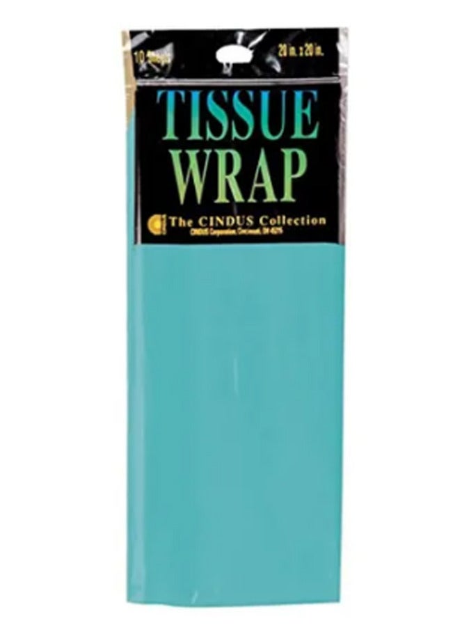 عبوة من 10 مناديل تغليف هدايا عالية الجودة أزرق فاتح