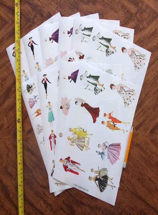 Flonz Decoupage Paper Pack (10sheets A4 / 8"x12") Vintage Fashion Fifties FLONZ Vintage Paper - Image 2