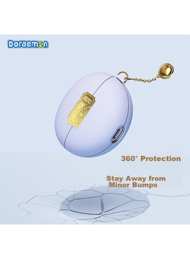 Rock Doraemon Huawei Freeclip Protective Case, Wireless Bluetooth Earphone Case, Storage Box, Shockproof, Dustproof, Leather Cover, Starlight Purple - Image 3