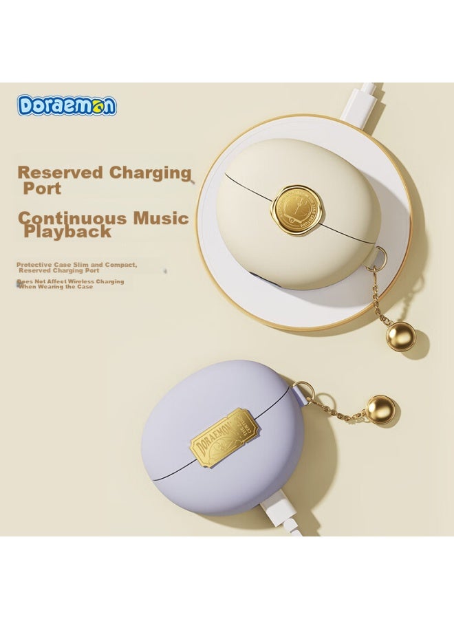 Rock Doraemon Huawei Freeclip Protective Case, Wireless Bluetooth Earphone Case, Storage Box, Shockproof, Dustproof, Leather Cover, Starlight Purple - Image 4