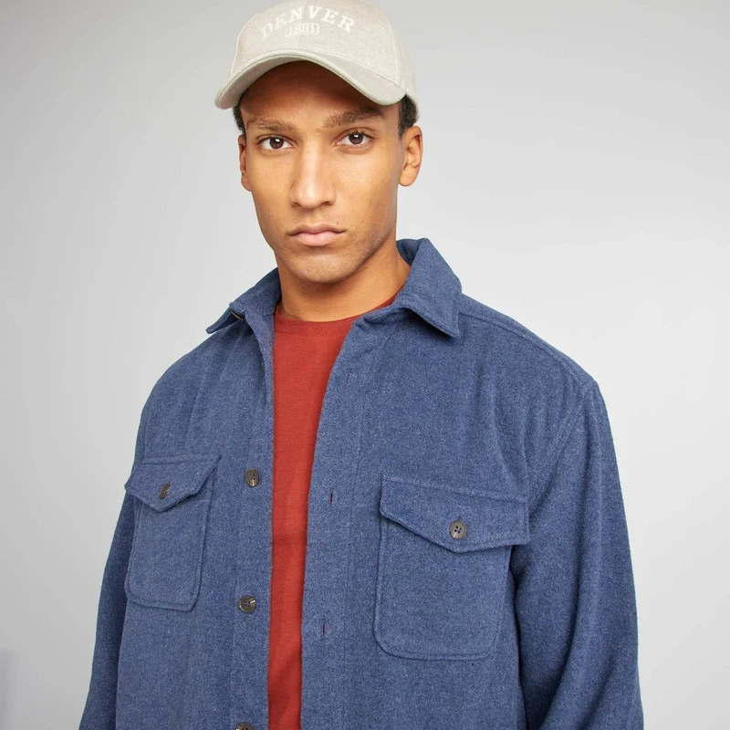 كيابي قميص فلاني أزرق