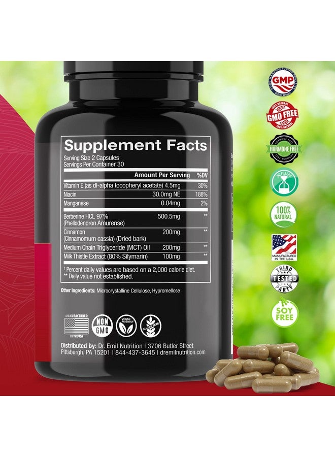 DR EMIL NUTRITION كبسولات د. إميل بيربرين 500 ملغ مكمل بيربرين مع زيت القرفة Mtc و سيليمارين - Image 5