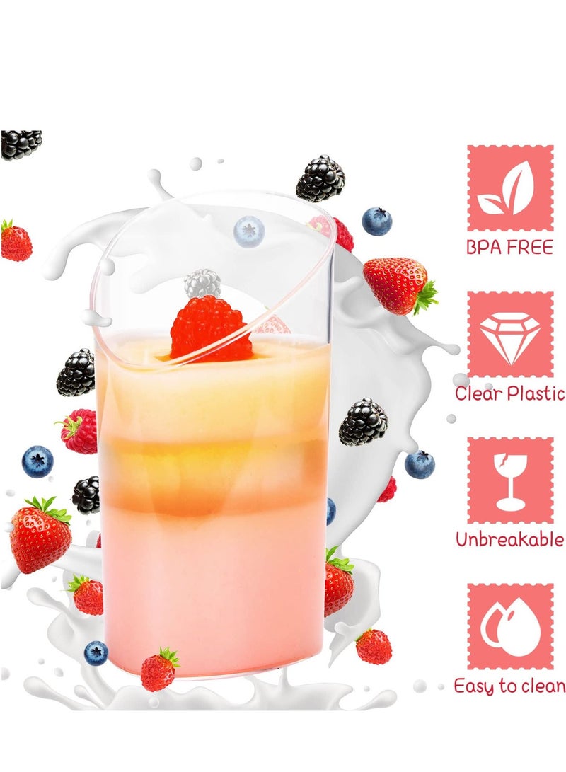 NIBEMINENT Plastic Dessert Cups with Spoons, 100 Pcs Mini Mousse Disposable Hard Transparent Ice Cream Square Tilted Parfait Suitable for Parties, Holiday Birthdays, Etc.  - Image 3